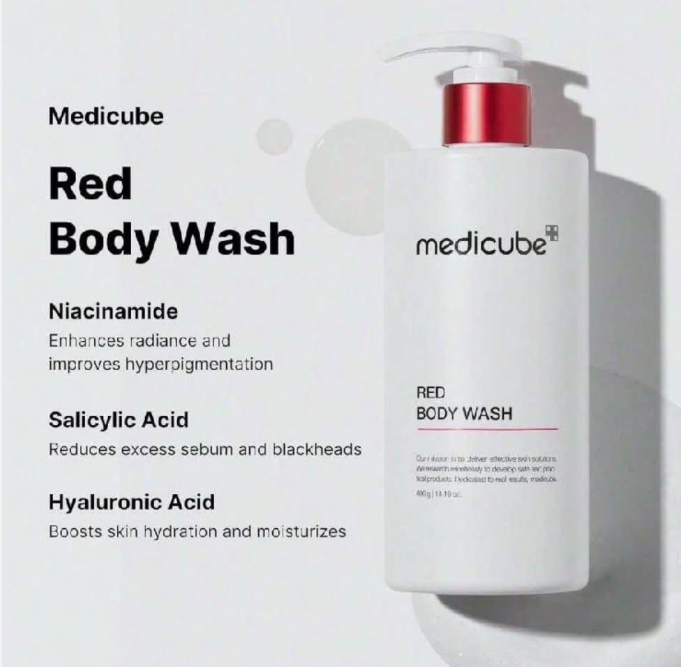 Medicube Red Soothing Body Wash – Bagnodoccia Lenitivo Purificante per Pelle Sensibile e Imperfezioni Corpo