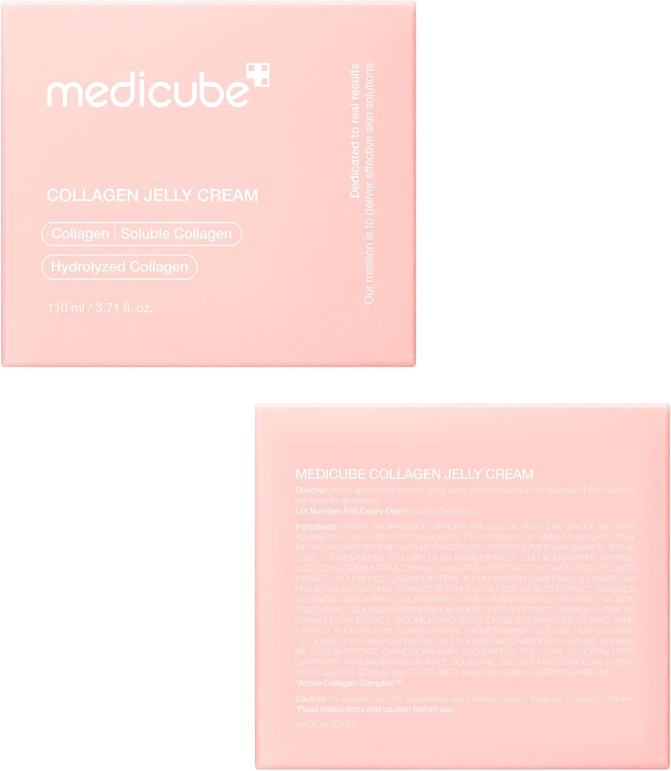 medicube Jelly Cream with Collagen, Niacinamide | Crema Viso con Collagene Idrolizzato, Effetto Idratazione & Glow 24 Ore, Pelle Più Voluminosa e Compatta, 110ml