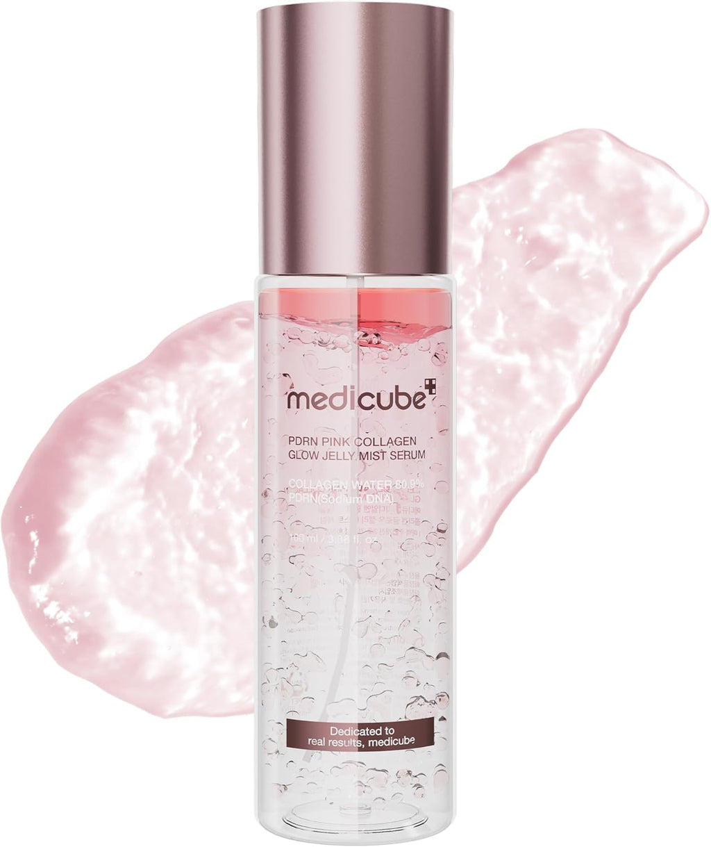 medicube Jelly Mist Serum with Pink PDRN Collagen | Spray Jelly Doppia Texture con Niacinamide, Ceramidi e Acido Ialuronico, Idratazione, Luminosità e Pelle Rimpolpata, 100 ml