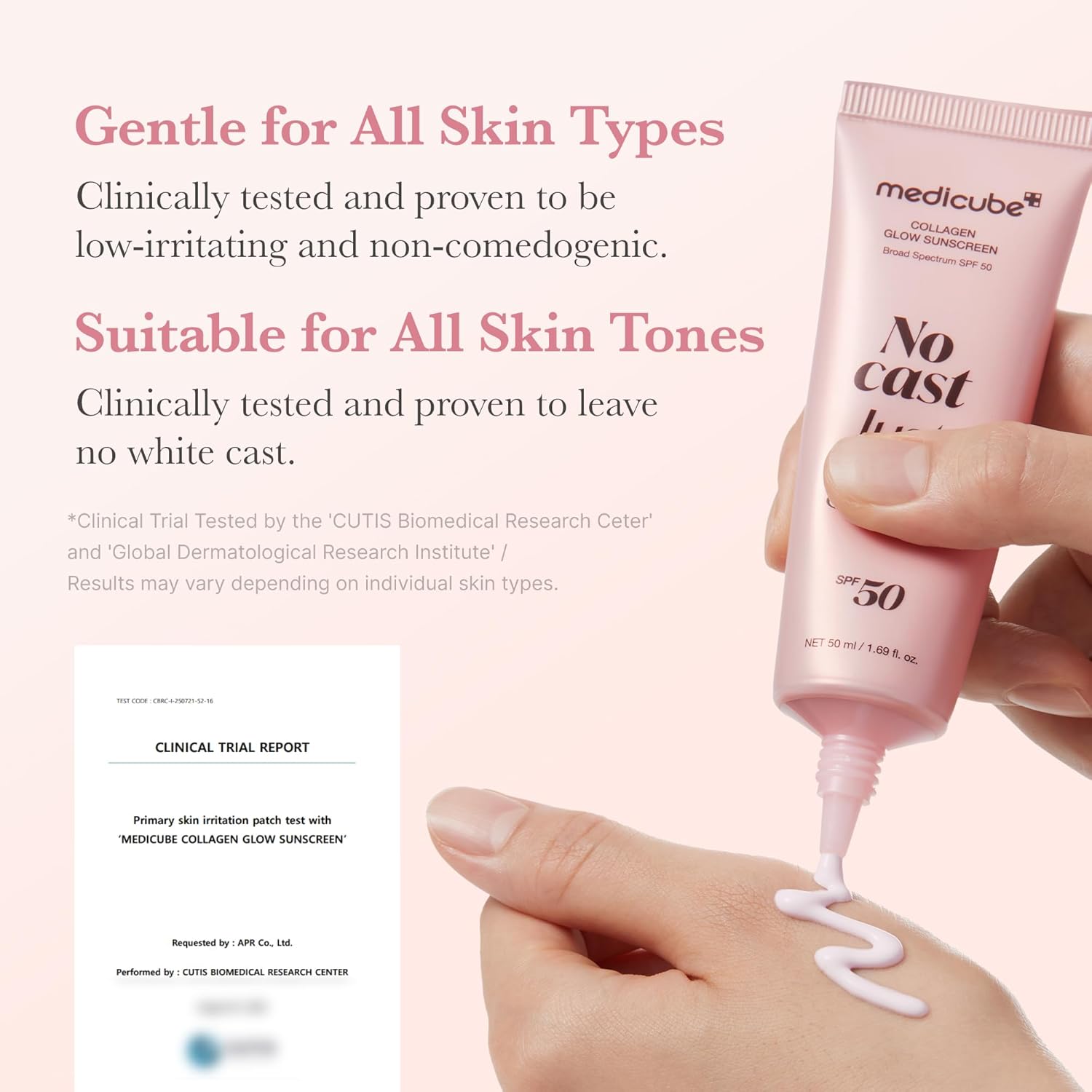 Medicube – No Cast Just Glow Collagen Sunscreen SPF50+ | Solare Viso K-Beauty