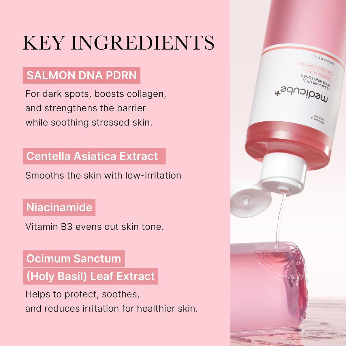 Medicube PDRN Salmon DNA & CICA Soothing Toner — Tonico Lenitivo Anti-Rossore