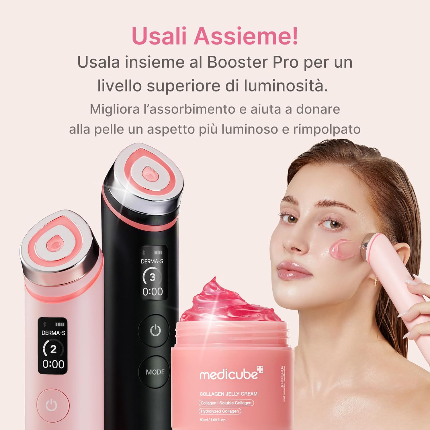 medicube Jelly Cream with Collagen, Niacinamide | Crema Viso con Collagene Idrolizzato, Effetto Idratazione & Glow 24 Ore, Pelle Più Voluminosa e Compatta, 110ml